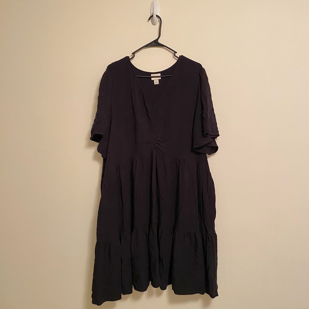 Black Flutter Sleeve Dress
